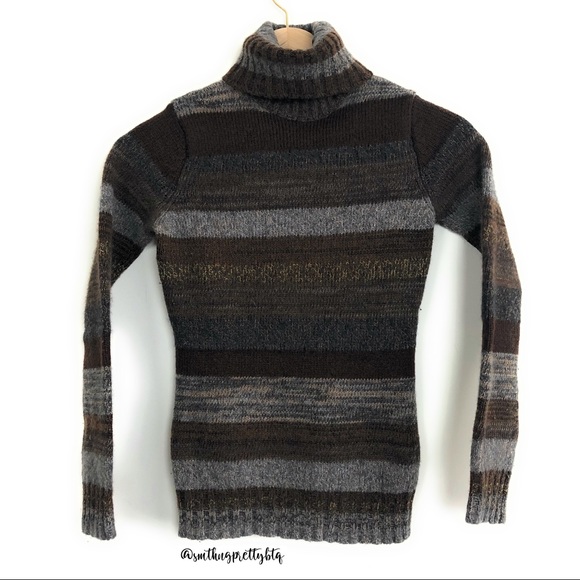 Dolce & Gabbana Sweaters - DOLCE&GABBANA Striped Wool Turtleneck Sweater 42